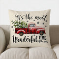 Ljojo Merry Plaid Pattern Pillow Cover for Sofa, Bedroom, Car