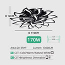 Ljojo Lotus LED Ceiling Lamp - Dimmable Warm/Cold Light, Remote Control, Decorative Art Lighting