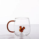 Ljojo 3D Cartoon Animal Glass Cup - Cute Single Layer Cup for Water, Coffee, Juice