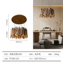 Modern Minimalist LED Hanging Chandelier Wabi-sabi Wooden Pendant Light by Ljojo