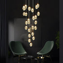 Ljojo LED Crystal Chandelier Staircase Pendant Lamp for Modern Living Room