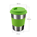 Ljojo 304 Stainless Steel Coffee Cup with Cover, Portable Travel Mug, 350ml
