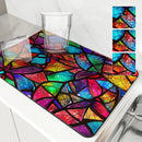 Kitchen Draining Mat Geometric Figures Quick Dry Bathroom Drain Pad by Ljojo