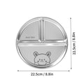 Ljojo 304 Stainless Steel Round Dinner Plate 3 Compartments Stackable Fruit Salad Plates