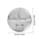 Ljojo 304 Stainless Steel Round Dinner Plate 3 Compartments Stackable Fruit Salad Plates