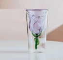 Ljojo 200ml Pink Rose Double Wall Coffee Wine Glasses Cup