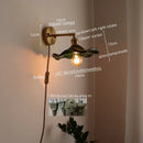 Ljojo LED Copper Glass Wall Light Fixture Retro Style Mirror Bar Lamp