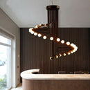 Ljojo Spiral Wrought Iron Chandelier Multi Head Pendant Light for Living Room & Staircase