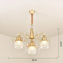 American Iron Chandelier Living Room Light | Retro Bedroom Crystal Hanging Lamp by Ljojo