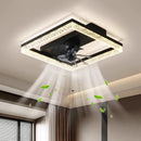 Ljojo Modern Black Acrylic Folding Ceiling Fan Light with Led Light - Quiet & Elegant