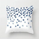 Geometric Blue Ink Flower Pillowcase for Stylish Home Decor by Ljojo