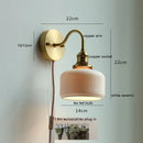 Ljojo Milky White Glass LED Wall Light Sconce Rotate Pull Chain Switch