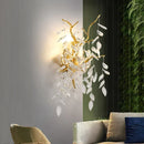 Ljojo Crystal Branch Chandelier Luxe LED Pendant Light Fixture - Modern Luxury Bedroom Dining Room Lighting