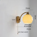 Ljojo Milky Glass Ball LED Wall Sconce, Modern Nordic Iron Wrount Lamp