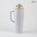 Ljojo 1200ml Car Cup with Flip Lid, Dual Drink Fruit Cup & Insulated Design