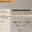 Ljojo Walnut Color Leaf Multi-head Chandelier Retro Style for Living Room & Restaurant