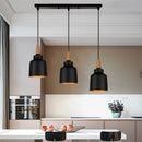 Ljojo 3-Head Wood Aluminum Pendant Chandelier for Modern Living Room Lighting