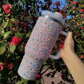 Ljojo 40oz Diamond Thermos Cup Stainless Steel Vacuum Flask Insulated Thermal Water Bottle