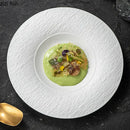 Ljojo Matte Stone Pattern Ceramic Shallow Plate for Sushi, Steak, Salad & Desserts