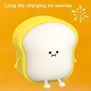 Cartoon Toast Bread LED Night Light Touch Sensor USB Rechargeable Mobile Phone Holder Ljojo