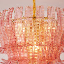 Ljojo Luxurious Pink Glass Chandelier for Living Room, Bedroom, and Dining Room