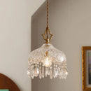French Retro Glass Hanging Light LED Chandelier Indoor Luxury Art Bedroom Bar Restaurant Pendant Lamp