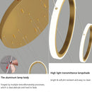 Ljojo LED Ring Pendant Chandelier | Adjustable Hanging Cables | Gold/Black | Home Dining Living Room