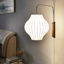 Japanese Style Imitation Silk Swing Arm Wall Lamp for Bedroom Study by Ljojo