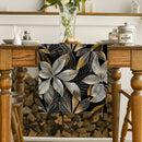 Ljojo Metallic Texture Floral Branches Table Runner for Dining & Dresser Decor