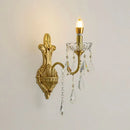 French Medieval Style Crystal Copper Wall Lamp for Living Room - Ljojo