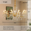 Ljojo Lustre European Crystal Chandelier French Gold Candle Pendant Lights for Home Decor