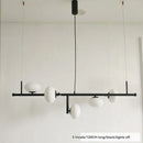 Ljojo Linear LED Glass Globe Pendant Light for Kitchen Dining Living Room