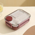 Ljojo 3-Compartment Bento Lunch Box with Fork and Spoon
