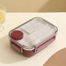 Ljojo 3-Compartment Bento Lunch Box with Fork and Spoon