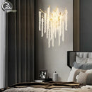 Ljojo Luxury Gold Crystal Wall Lamp for Living Room Bedroom Kitchen Stairs