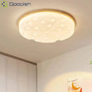 Ljojo Minimalist Bauhaus Wooden Round LED Ceiling Light Chandelier for Living Room