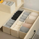 Ljojo™ Cotton Linen Sock Box, Underwear Organizer, Foldable Storage Basket for Drawers
