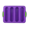 Ljojo 4-Grid Silicone French Bread Baking Mold - Nonstick Baguette Tray