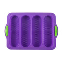 Ljojo 4-Grid Silicone French Bread Baking Mold - Nonstick Baguette Tray