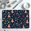 Christmas Tree Snow Stars Drying Mat - Non-Slip Absorbent Kitchen Placemat by Ljojo