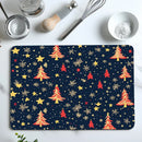 Christmas Tree Snow Stars Drying Mat - Non-Slip Absorbent Kitchen Placemat by Ljojo