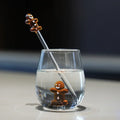 Ljojo 3D Gingerbread Man Glass Cup with Stirring Stick - Christmas Decor Home Tumbler