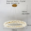 Clear Crystal LED Chandeliers Round Lamp Modern Gold Metal Wire Adjustable G4 Bulb Replaceable - Ljojo