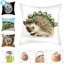 Hedgehog Print Pillow Cover for Home Sofa Decor 45X45cm - Ljojo