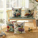 Dragonfly Floral Pattern Pillowcase x Ljojo: Living Room Sofa Chair Cushion Cover
