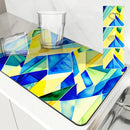 Geometric Color Blocks Kitchen Drying Mat by Ljojo