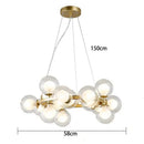 Ljojo Modern LED Glass Bubble Chandelier Light for Bedroom Dining Living Room