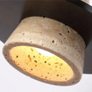 Ljojo LED Wall Lights Nordic Modern Pull Chain Yellow Travertine Stone Bedside Lamp