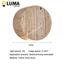 Ljojo Wabi-Sabi Yellow Travertine Stone LED Wall Sconce Lamp For Bedroom Aisle Stair