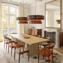 Ljojo LED Modern Annular Chandelier Glass Pendant Light for Living Room Bedroom Decor